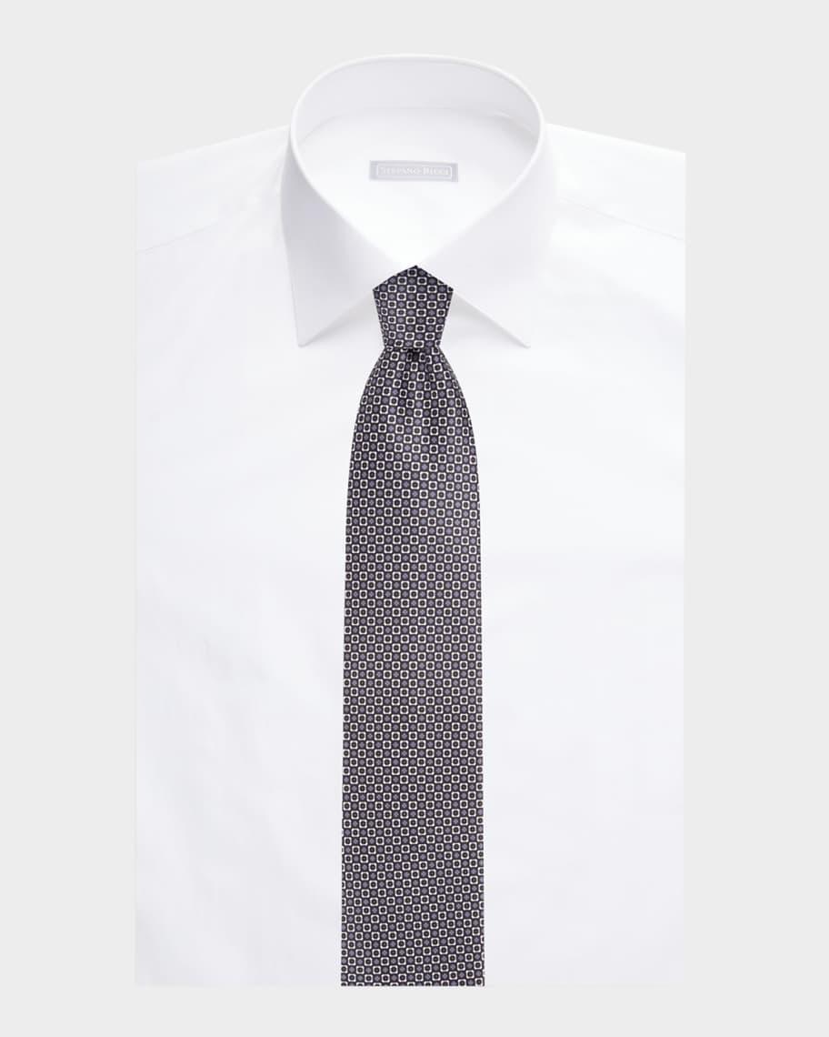 Men's Micro-Medallion Silk Tie Product Image