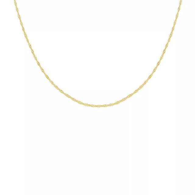 PRIMROSE 14k Gold 0.95 mm Diamond-Cut Twisted Curb Chain Necklace, Womens 14k Yellow Gold Product Image