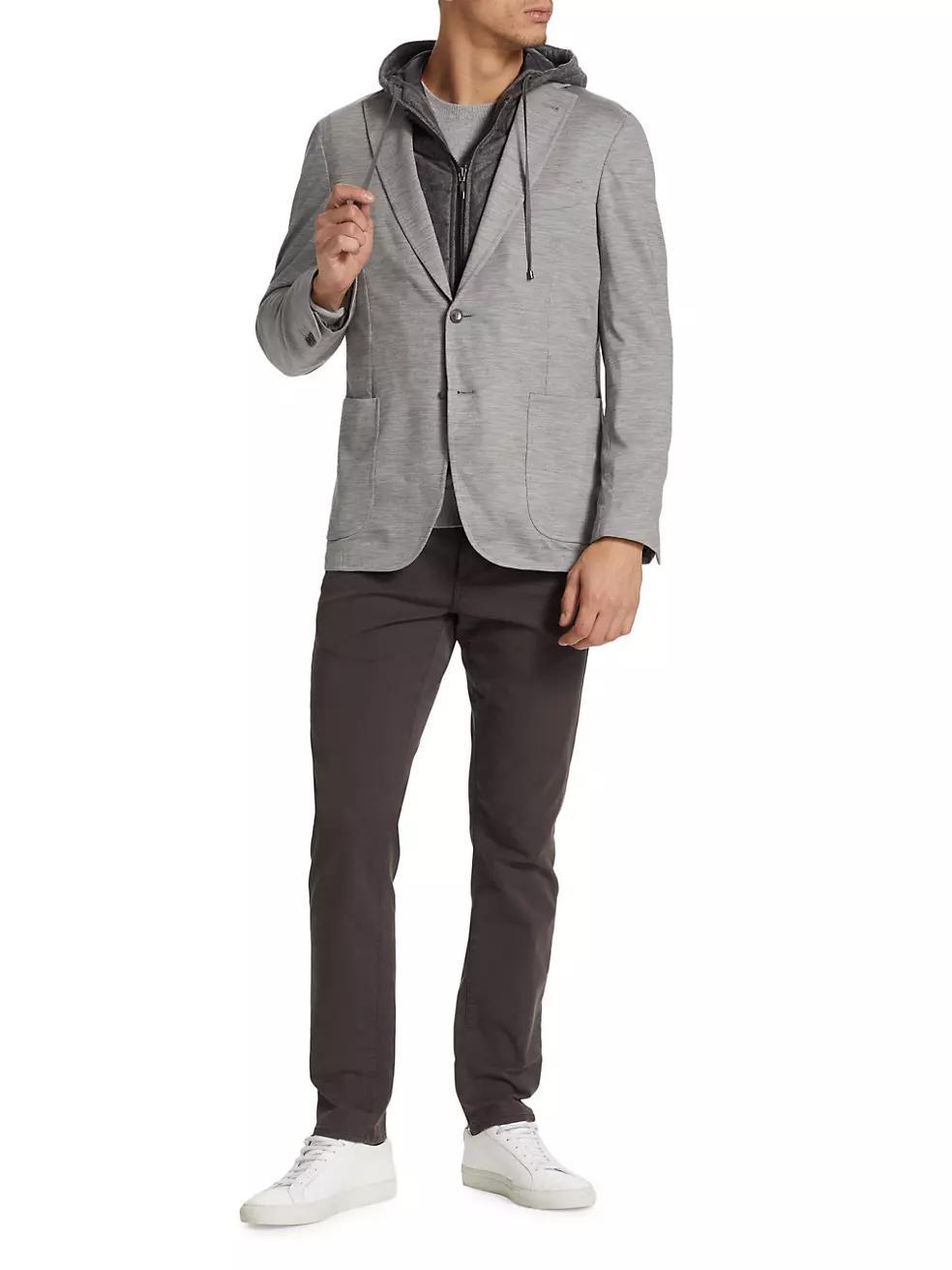 Slim-Fit Lined Wool Jersey Blazer product image