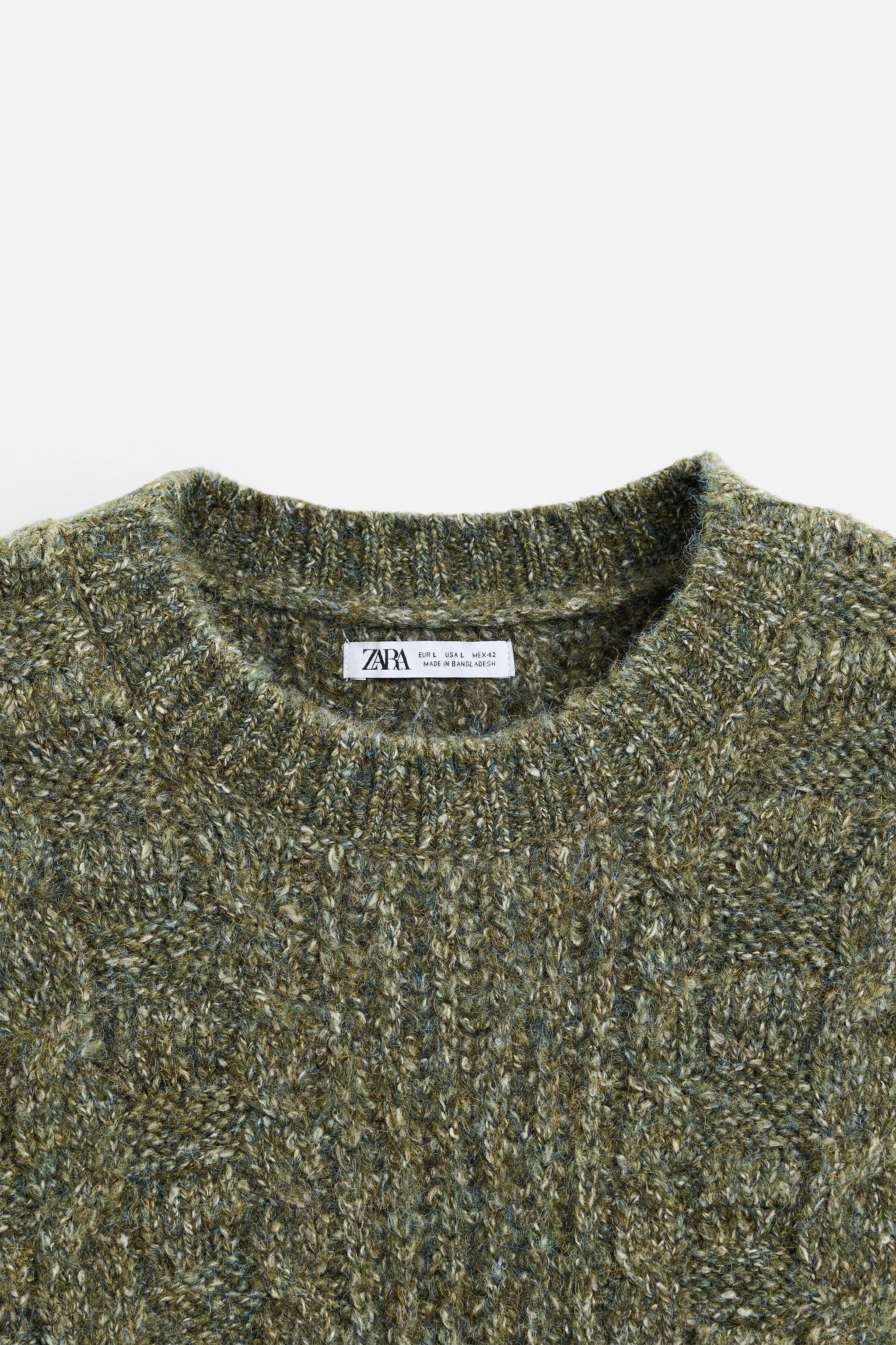 FLECKED KNIT STRUCTURED SWEATER Product Image