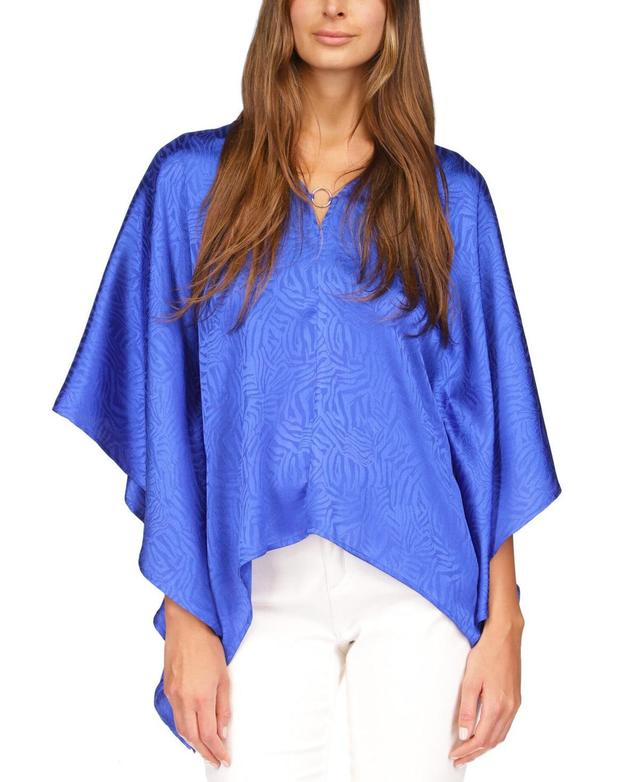 Michael Kors Women's Jacquard Handkerchief Hem Top Blue Size Small by Steals Female Product Image