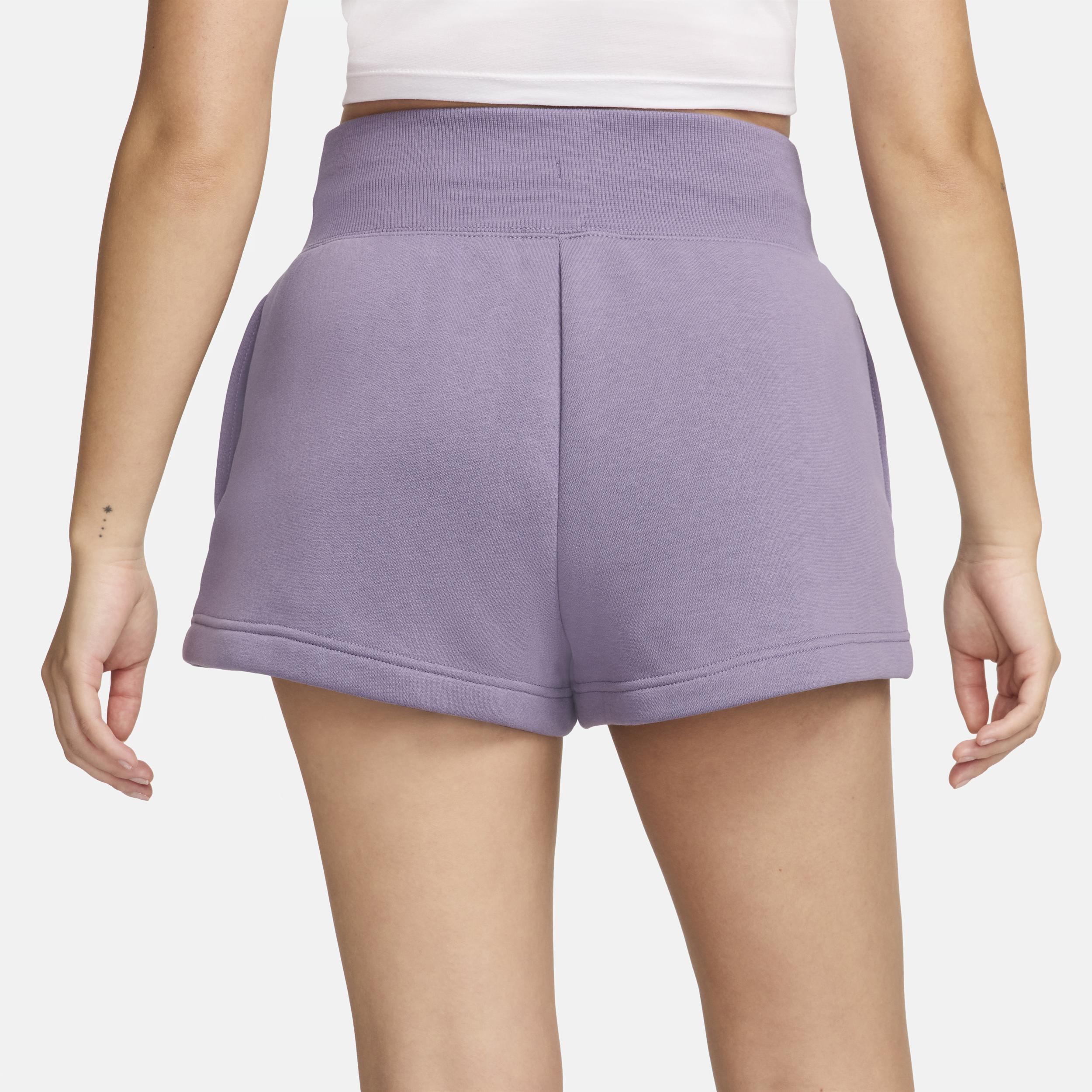 Nike Womens Nike Fleece HR Shorts - Womens Aqua/White Product Image