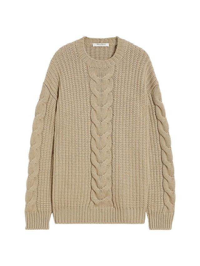 Womens Cable-Knit Oversize Sweater Product Image