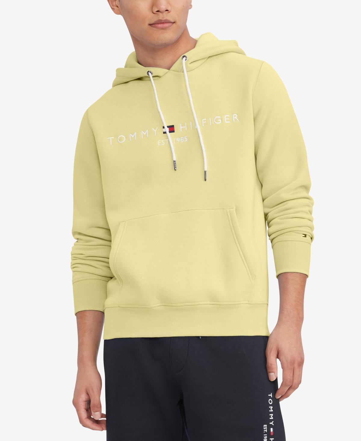 Mens Tommy Hilfiger Embroidered Logo Hoodie Cloud Grey Product Image