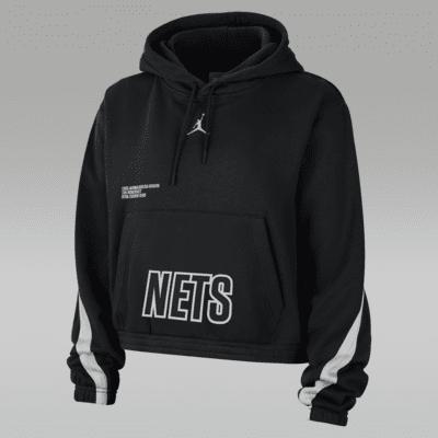 Women's Brooklyn Nets Courtside Statement Edition Jordan NBA Fleece Pullover Hoodie Product Image