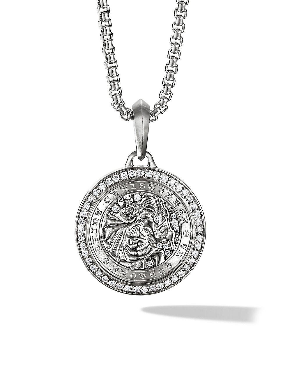 Mens St. Christopher Amulet with Pav Diamonds Product Image