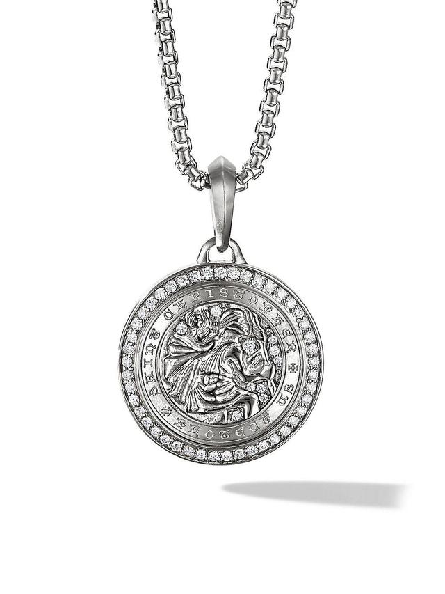 Mens St. Christopher Amulet with Pav Diamonds Product Image