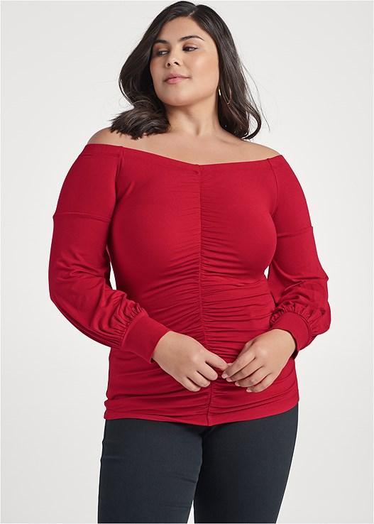 Ruched Off-The-Shoulder Top Product Image