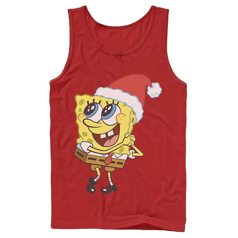 Mens Nickelodeon SpongeBob SquarePants Santa Hat Dreaming Of Christmas Tank Top Product Image