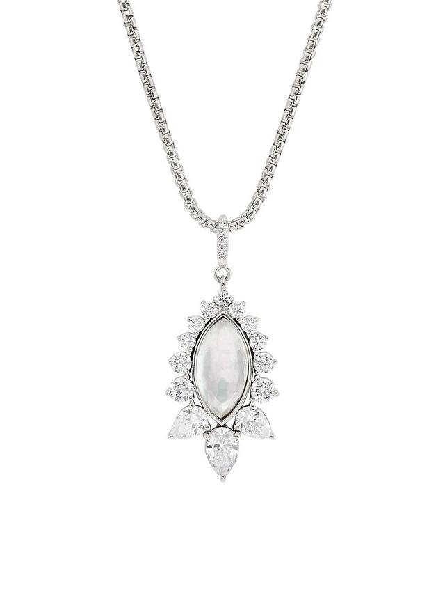 Womens Taylor Quartz, Mother-of-Pearl & Cubic Zirconia Pendant Necklace Product Image