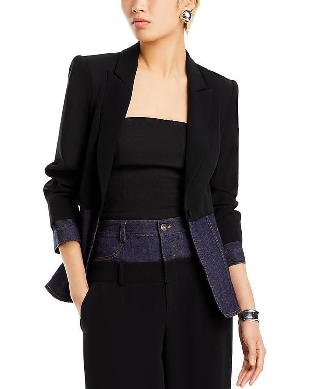 Womens Dionne Mixed-Media Blazer Product Image