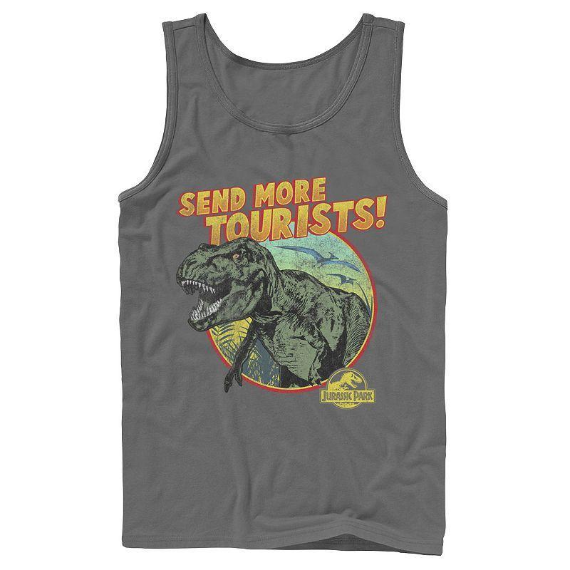 Mens Jurassic Park T-Rex Send More Tourists Tank Top Product Image