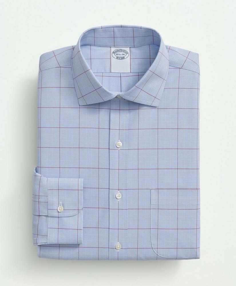 Stretch Big & Tall Supima® Cotton Non-Iron Poplin English Spread Collar, Glen Plaid Dress Shirt Product Image