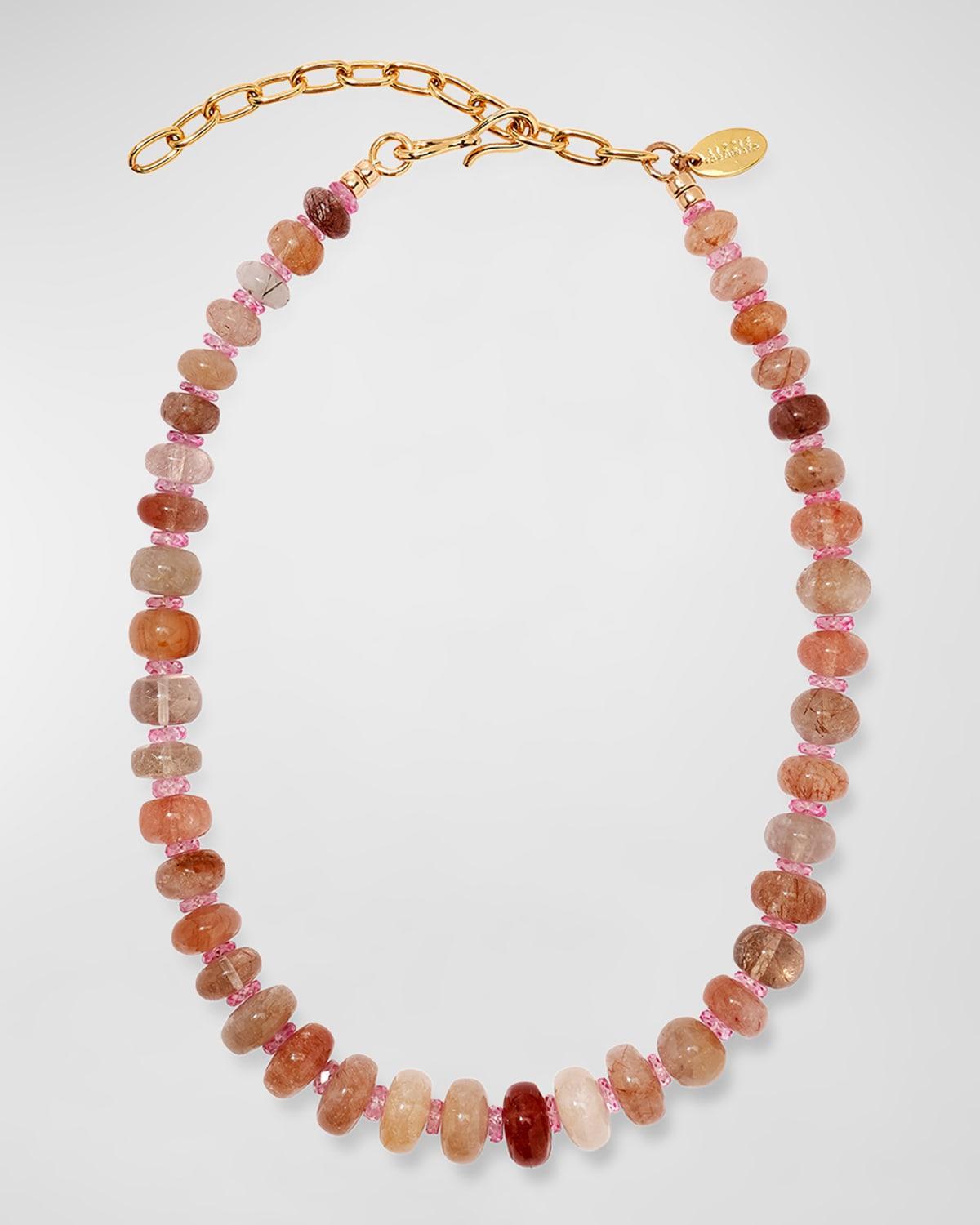 Pink Cliffs 24K Gold Plated Topaz and Quartz Necklace Product Image