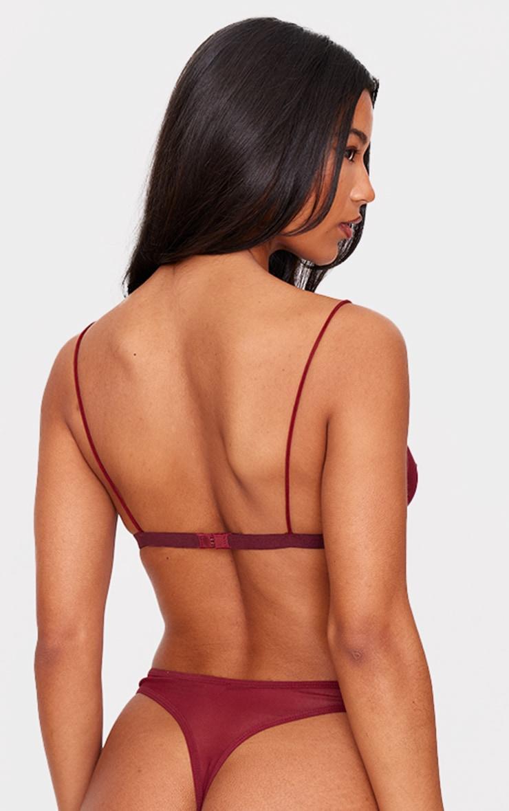 Burgundy Mesh Basic Triangle Bra Product Image