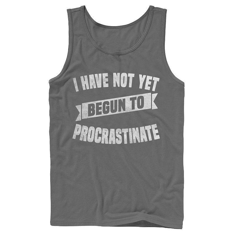 Mens I Have Not Yet Begun To Procrastinate Tank Top Grey Product Image