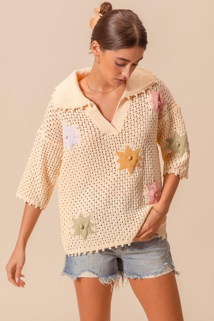 Flower Knit Sweater product image