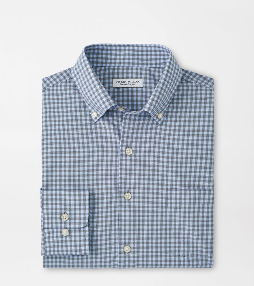 Peter Millar Mens Murray Performance Poplin Sport Shirt | Color: Navy | Size: XXL Product Image