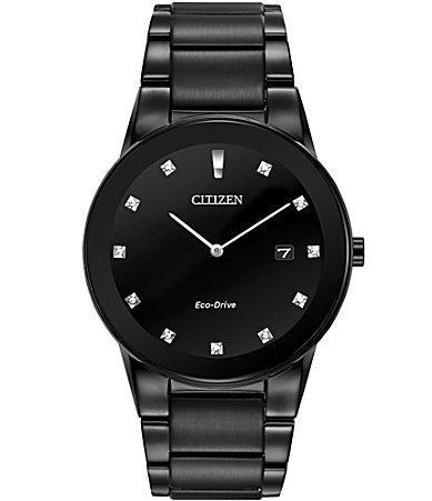 Citizen Mens Axiom Two Hand Black Stainless Steel Bracelet Watch Product Image