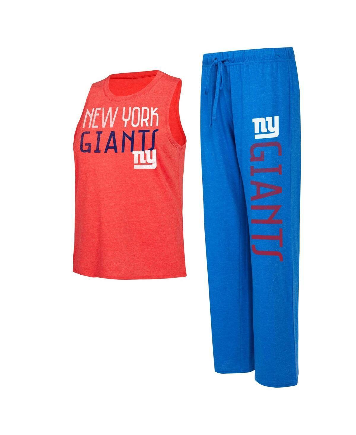 Womens Concepts Sport Royal Distressed New York Giants Muscle Tank Top and Pants Lounge Set - Royal Product Image