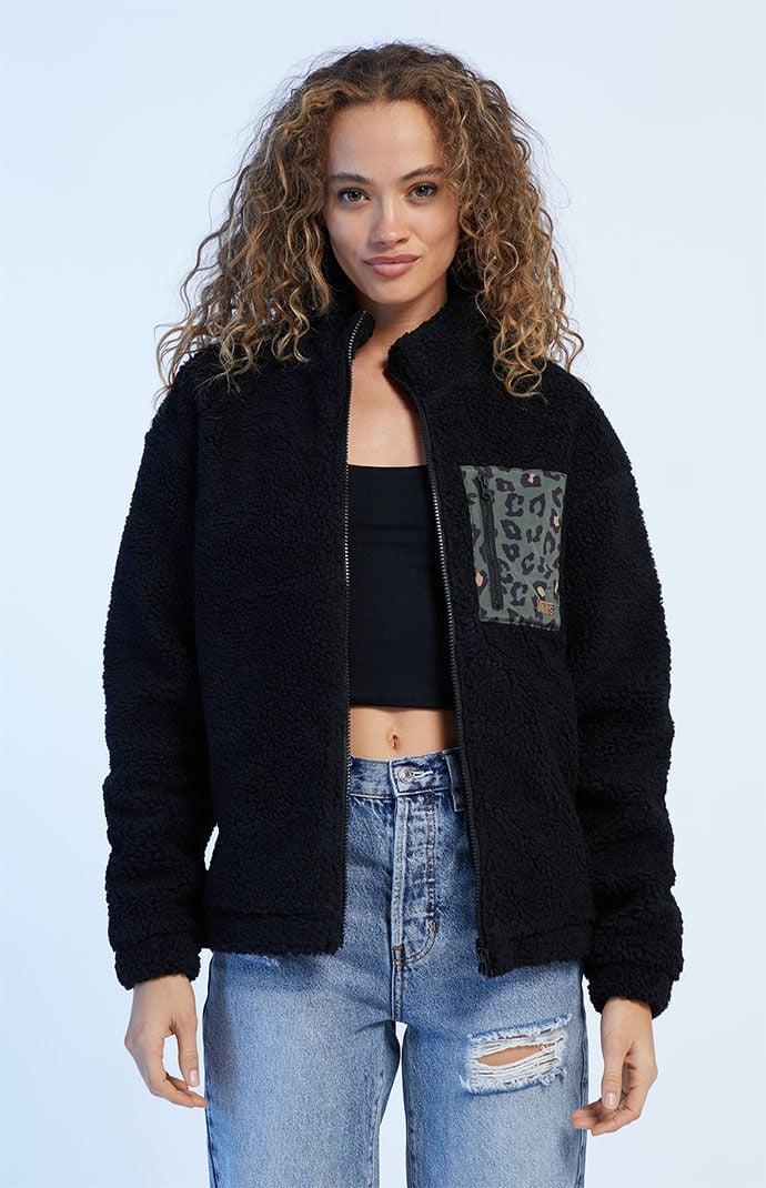 Vans Women's On The Wall Mock Neck Zip Sherpa Jacket Product Image