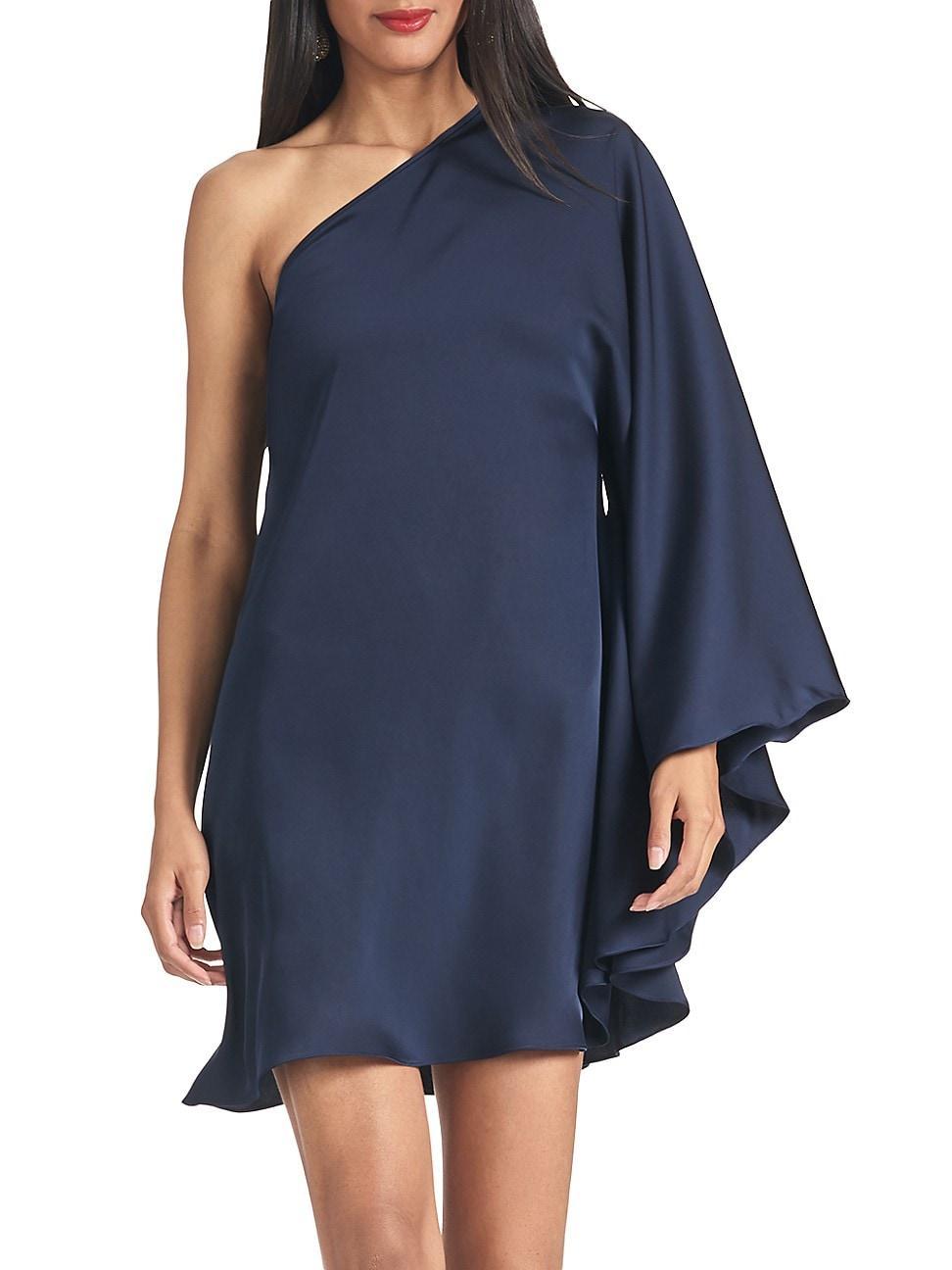 Mena One-Shoulder Kimono-Sleeve Mini Dress Product Image