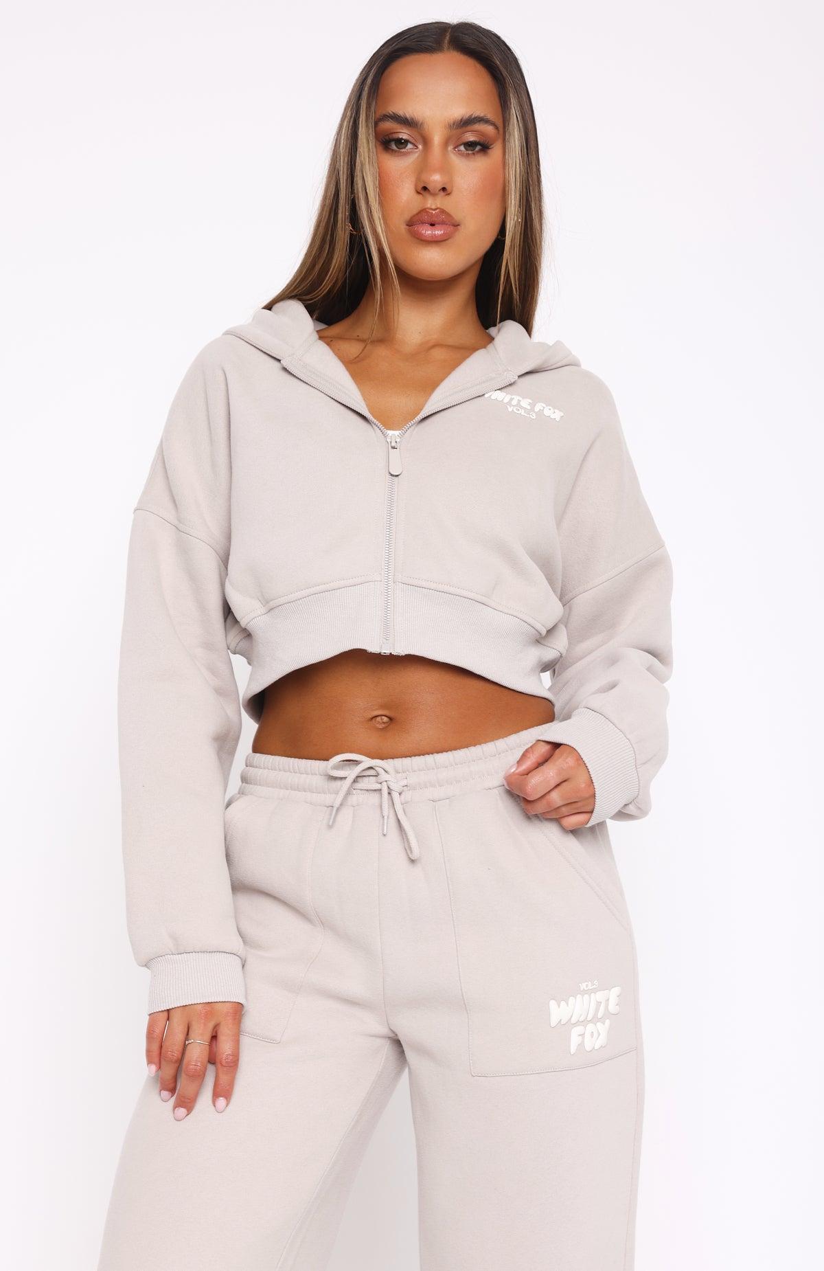 Offstage Cropped Zip Hoodie Moon Product Image