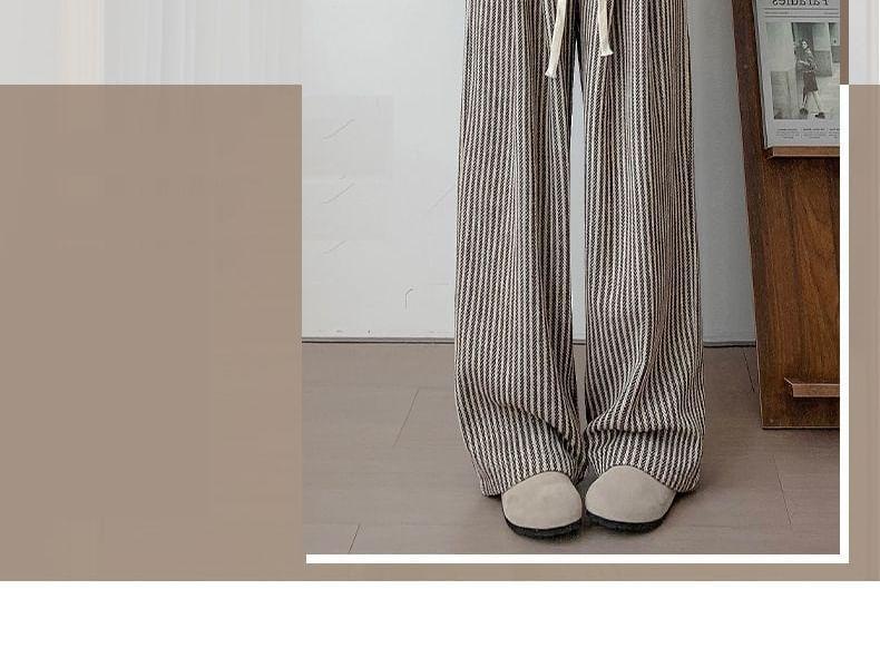 Mid Waist Striped Wide Leg Pants Product Image