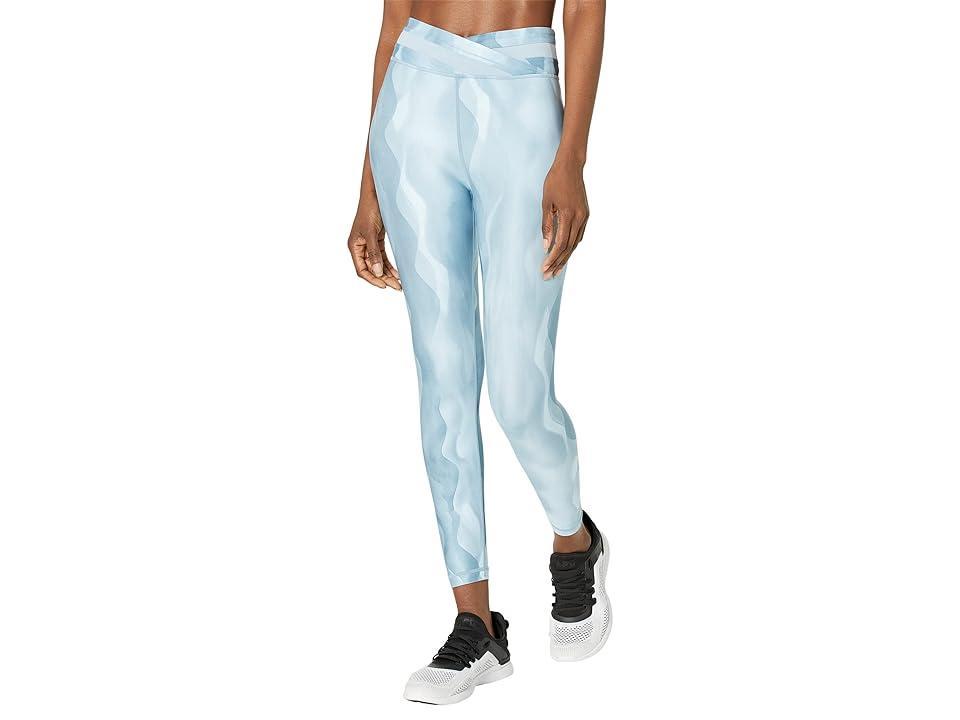 Sweaty Betty All Day Wrap Waist 7/8 Leggings (Blue Vintage Wave Print) Women's Casual Pants Product Image