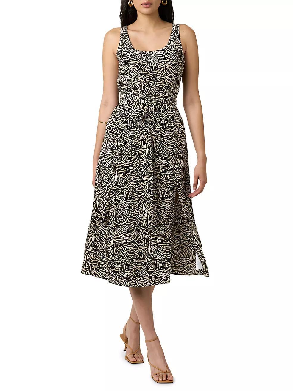 Brixley Printed Silk Midi-Dress Product Image