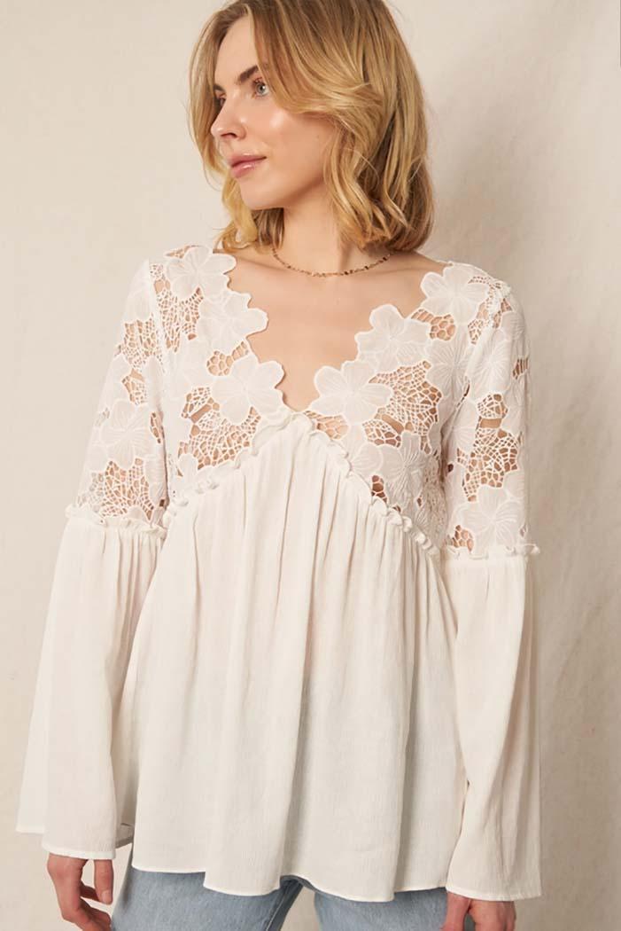 Floral Lace Bell Sleeve Top product image