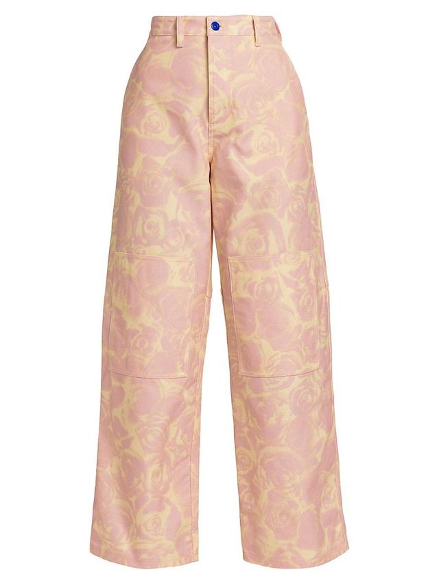 Womens Floral Wide-Leg Pants Product Image