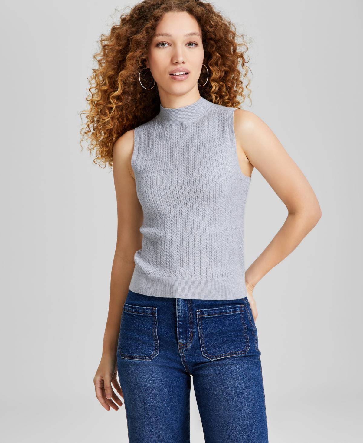 And Now This Womens Mock Neck Cable-Knit Sweater Vest, Created for Macys product image