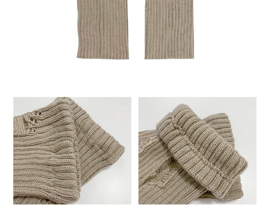 Distressed Ribbed-Knit Leg Warmers Product Image