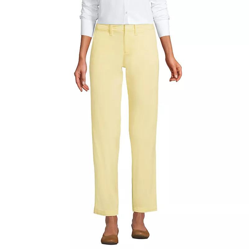 Womens Lands End Mid Rise Classic Straight Leg Chino Ankle Pants Product Image