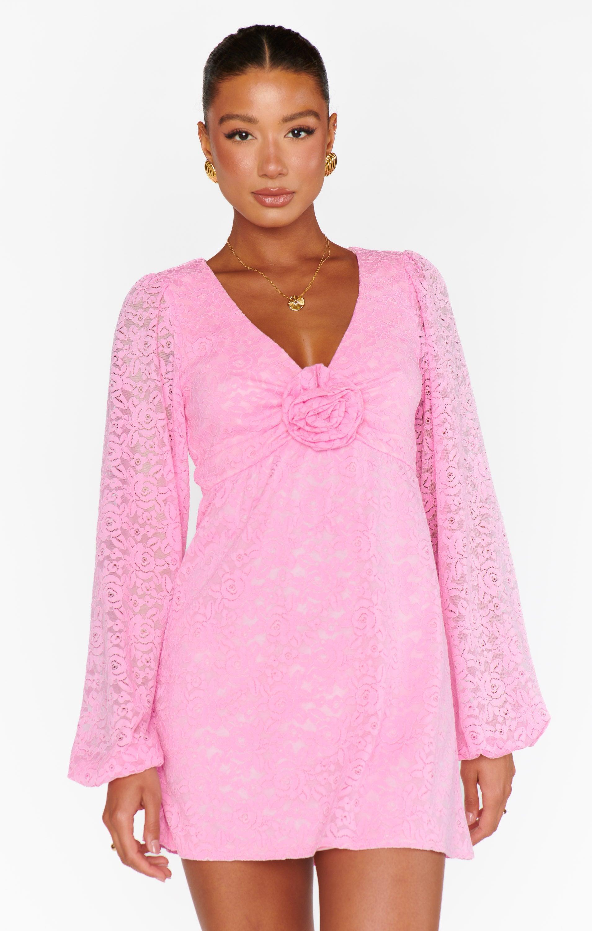 Rosetta Mini Dress ~ Pink Lovely Lace Product Image