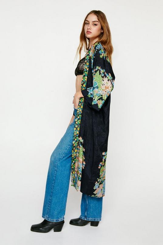 Placement Floral Longline Kimono Product Image