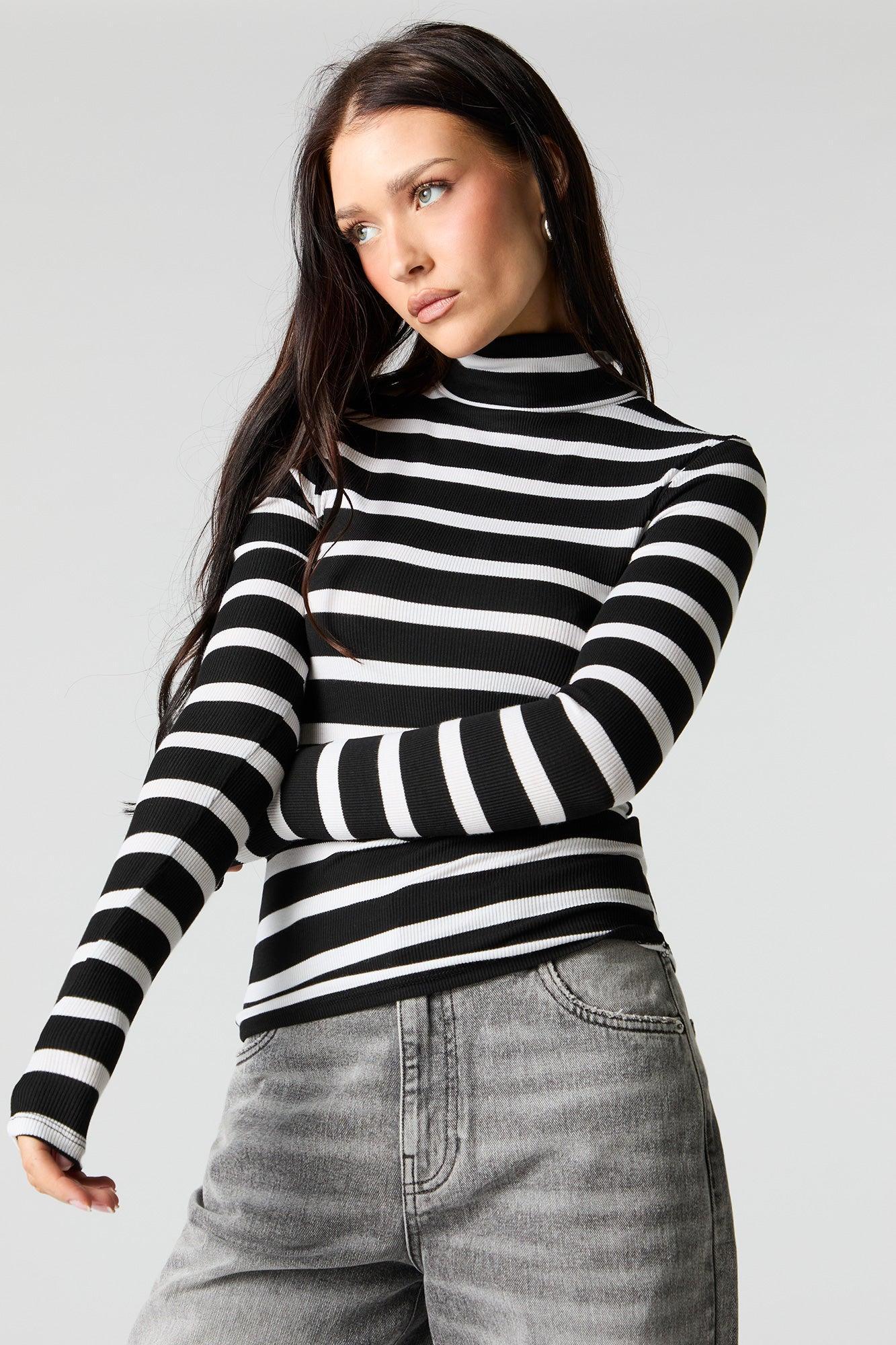 Ribbed Turtleneck Long Sleeve Top Female Product Image