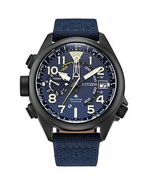 Men's Citizen Eco-DriveÂ® Promaster Dive Dark Blue Super Titaniumâ¢ Strap Watch with Blue Dial (Model: Bn4065-07L) Product Image