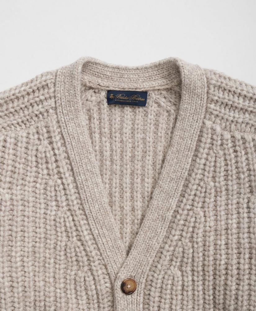 Alpaca-Wool Blend V-Neck Cardigan in English Rib Product Image