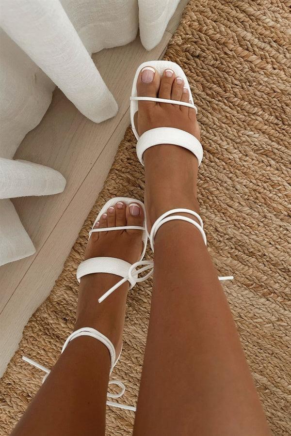 Strappy Lilly Heels - White Product Image