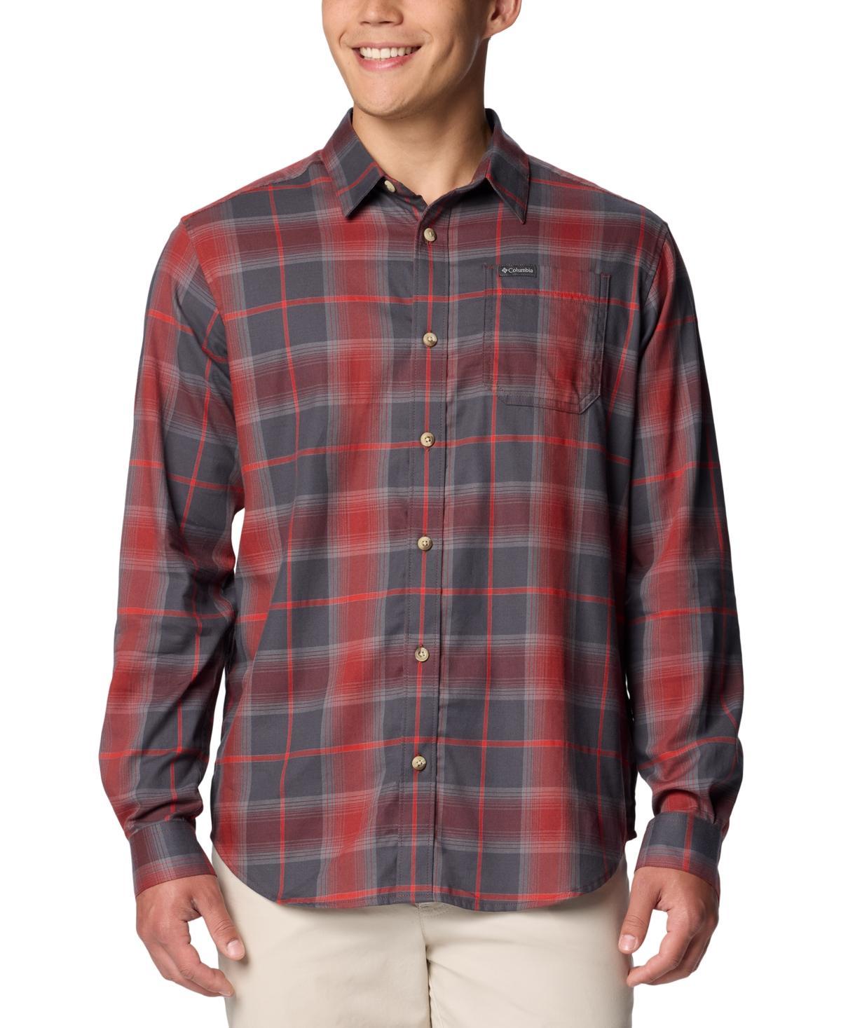 Mens Columbia Vapor Ridge Plaid Woven Button-Down Shirt Blue Tartan Product Image