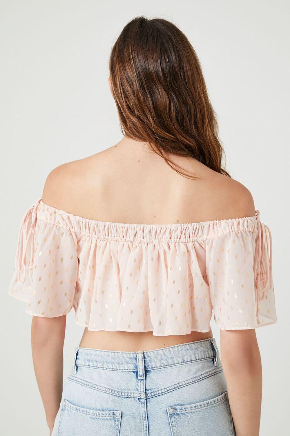 Off-the-Shoulder Polka Dot Crop Top | Forever 21 Product Image