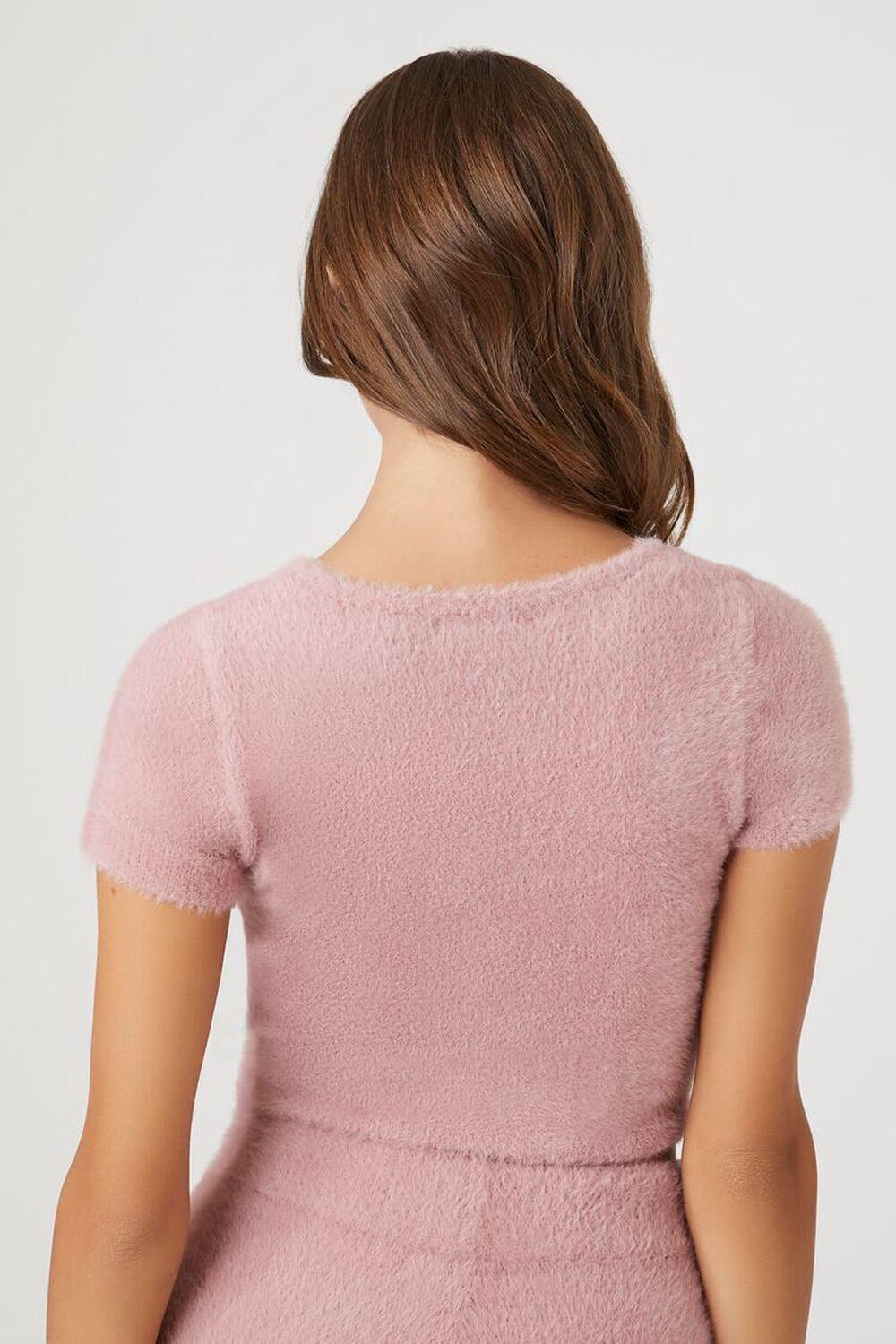 Cropped Fuzzy Sweater-Knit Tee | Forever 21 Product Image