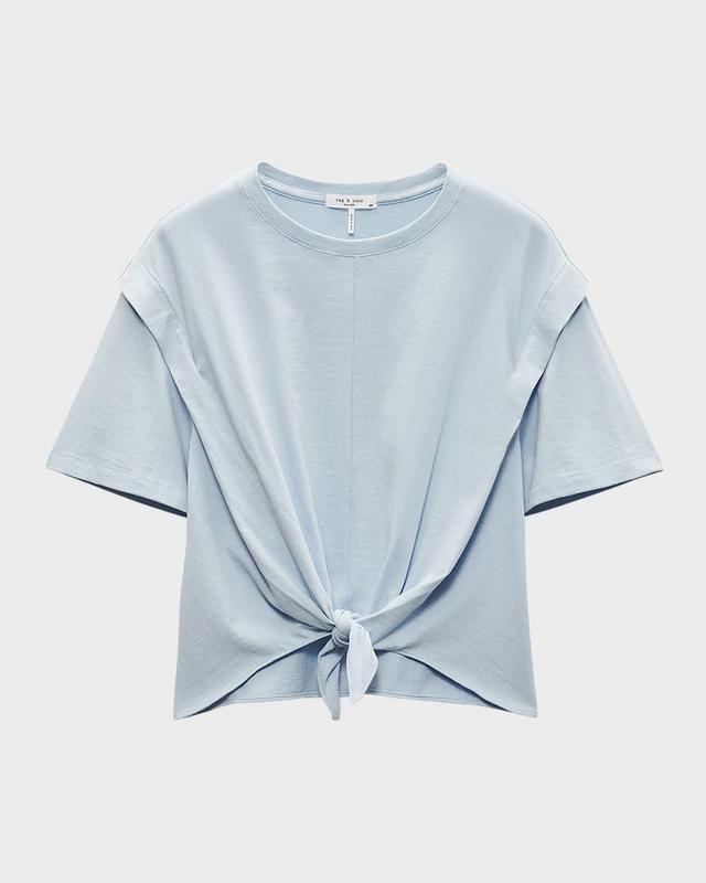 RAG & BONE Mica Tie Front T-shirt In Blue Product Image