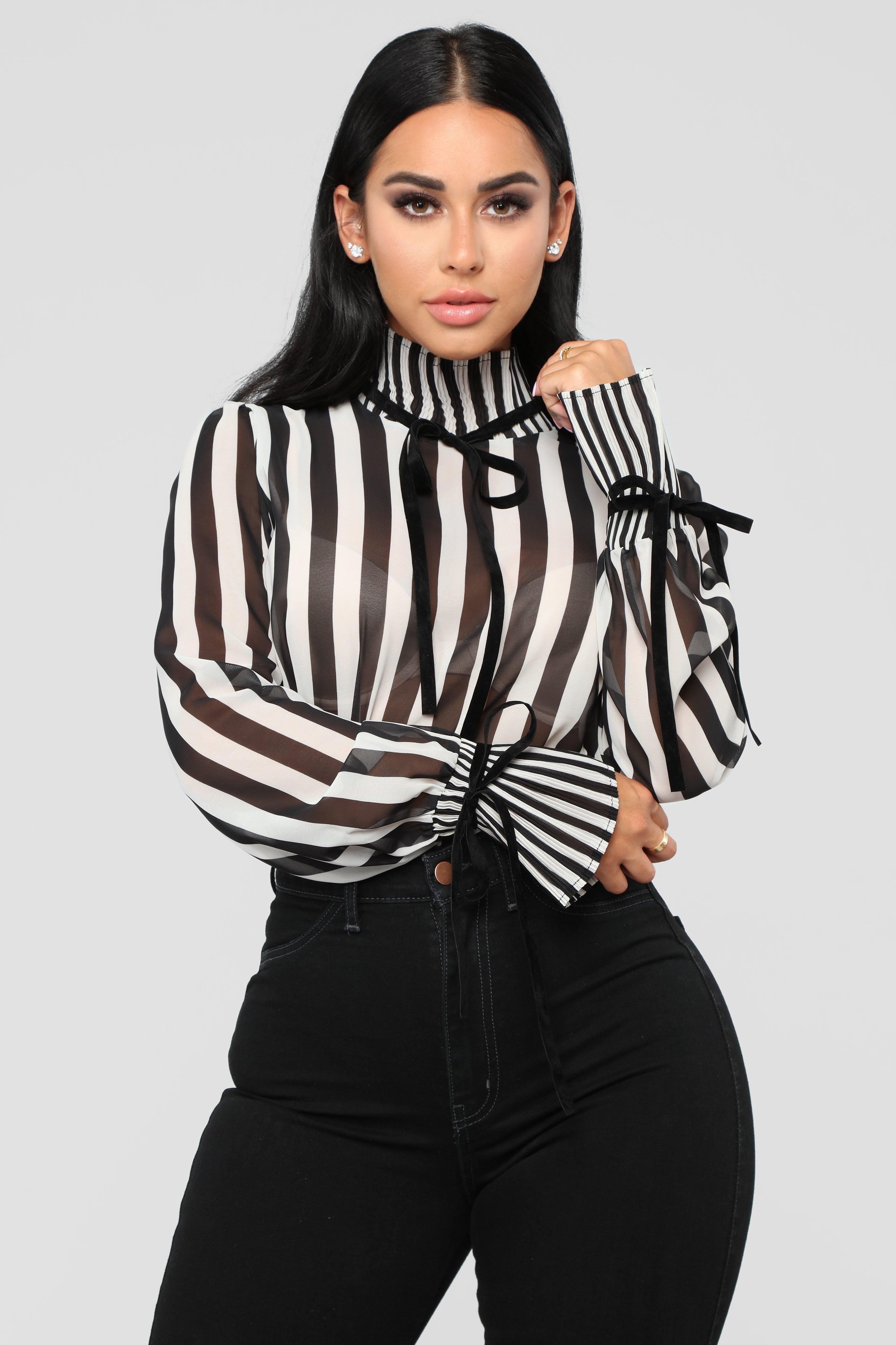 All Over Me Bodysuit - Black/White Product Image