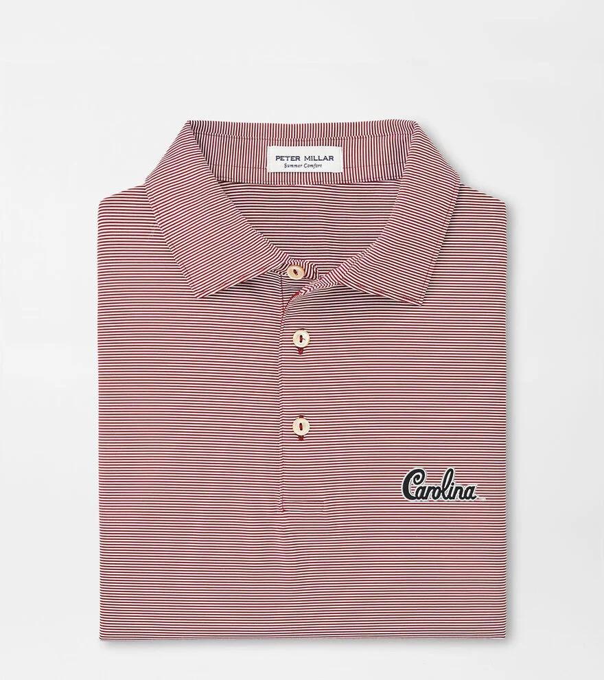 Peter Millar Mens South Carolina Jubilee Stripe Performance Polo | Color: Maroon | Size: S Product Image