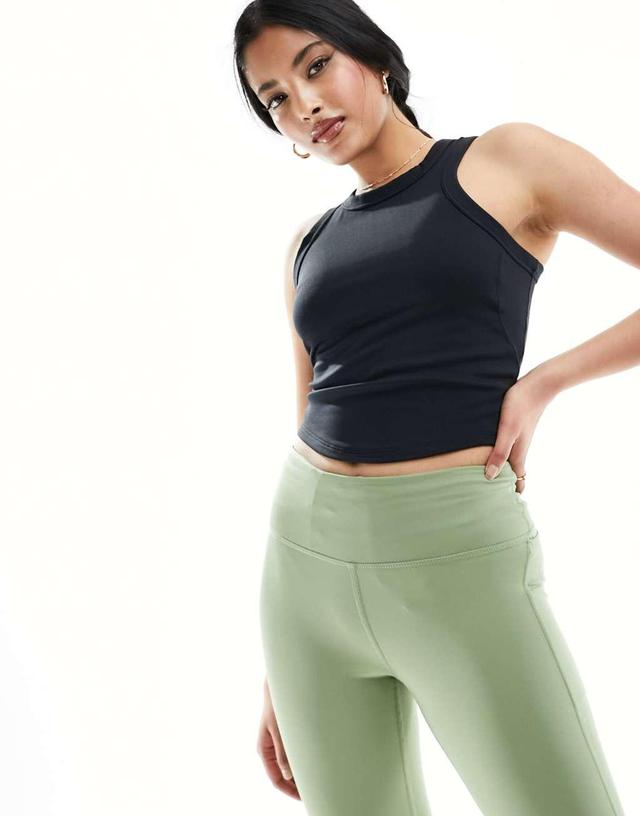 Nike One Dri-FIT tight cropped tank in black Product Image