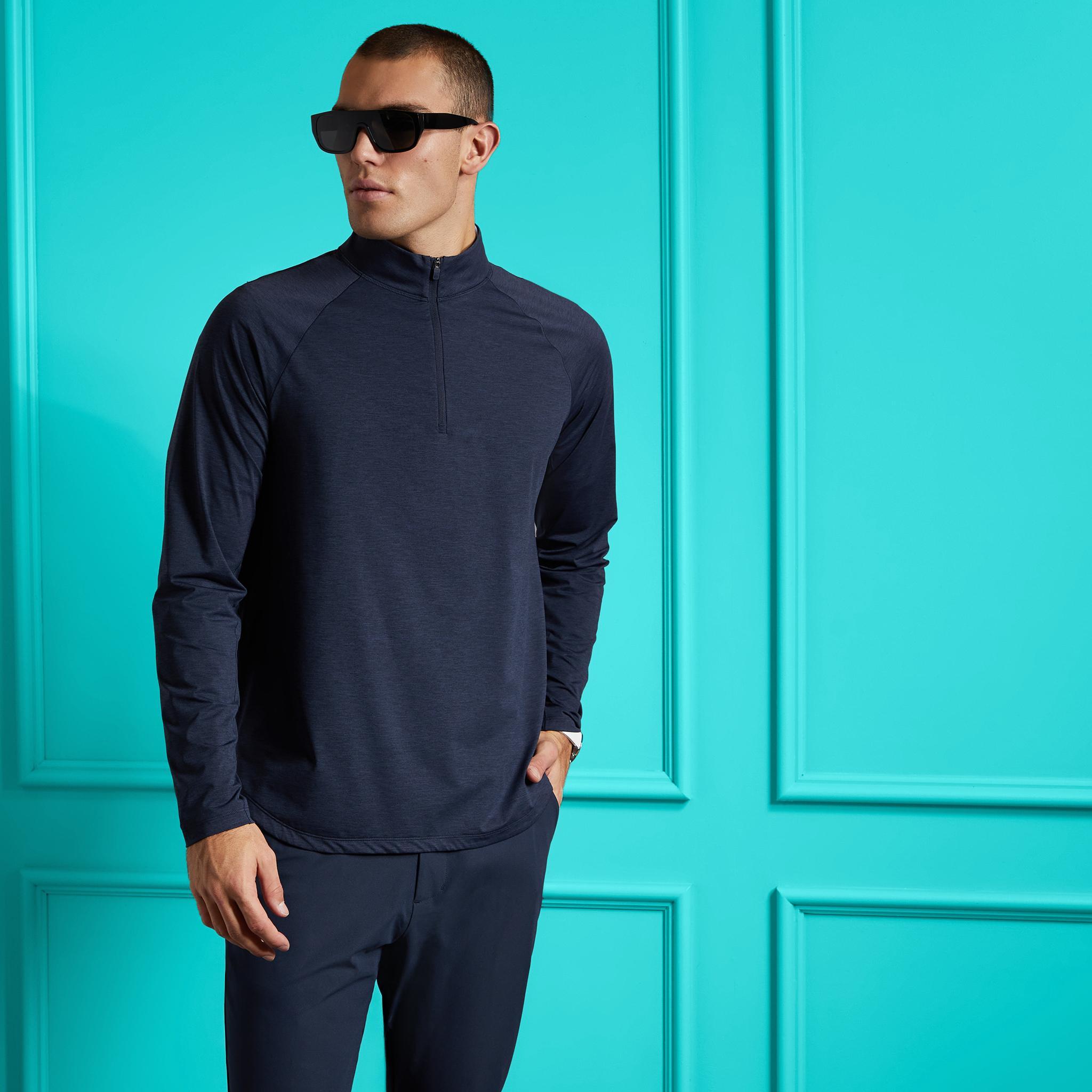 TECH MÉLANGE RAGLAN QUARTER ZIP PULLOVER Product Image