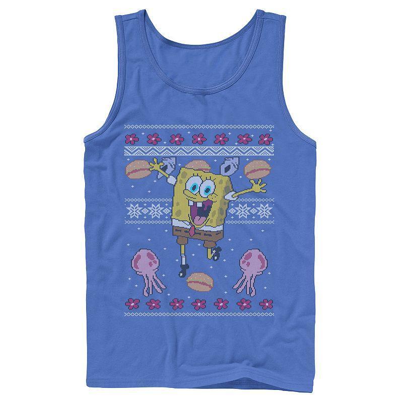 Mens Nickelodeon SpongeBob SquarePants Jellyfish Ugly Christmas Graphic Tank Top Product Image